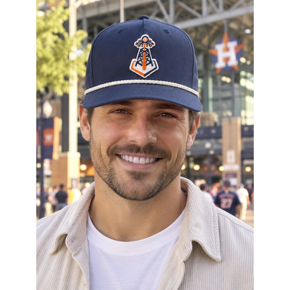 Richardson Navy Blue Rope Snapback Hat Tulsa Drillers Oil Derrick